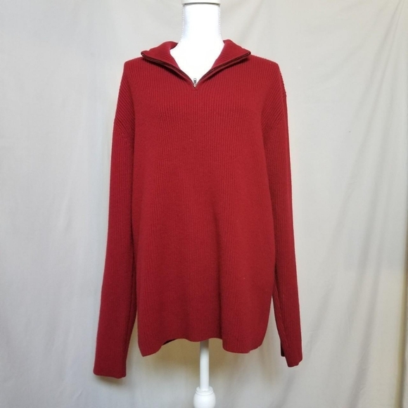 Patagonia 100% cashmere Knit red pull-over sweater top men's XL - Picture 3 of 8
